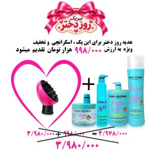 پک 4 تایی نانوگلوبال آبی شامل : شامپو، ماسک، ژل و کرم جشنوار